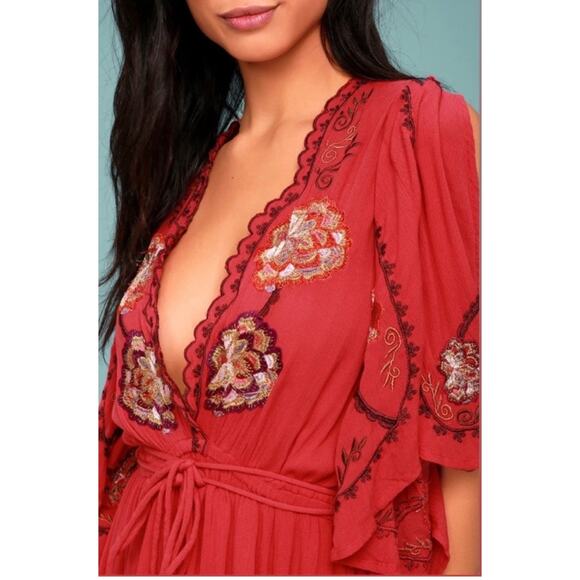 Free People Cora Embroidered Mini Dress Size Small - Picture 2 of 10